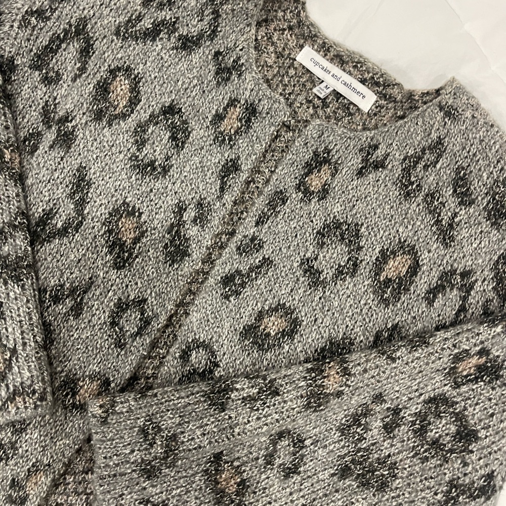 Cupcakes and Cashmere 
Leopard Cardigan Sweater